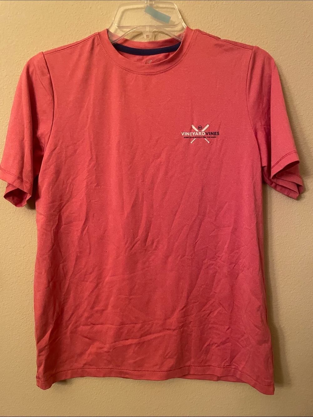 Boys Vineyard Vines Short-Sleeve Tee — Coral baseball ⚾️ medium